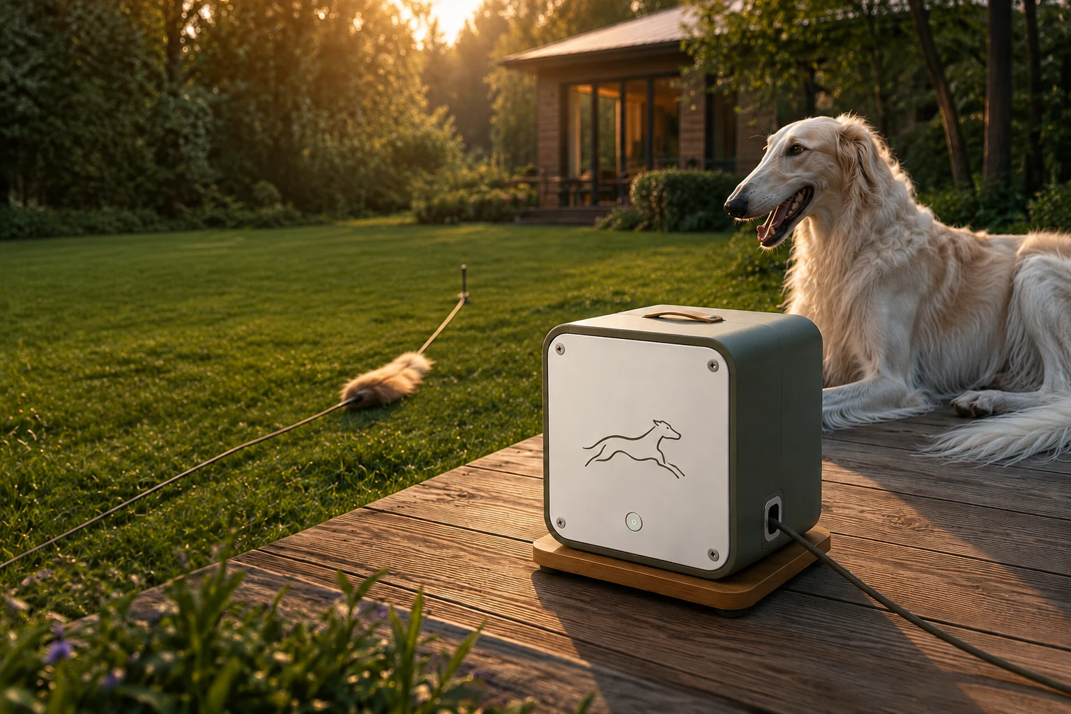Original concept rendering of RPB and a sighthound outside a country home